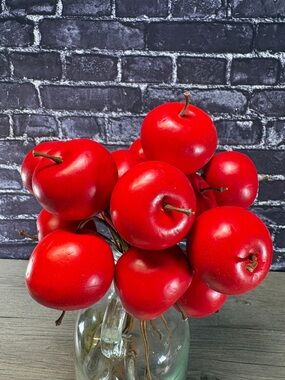 Decorative Red Styrofoam Apple Picks